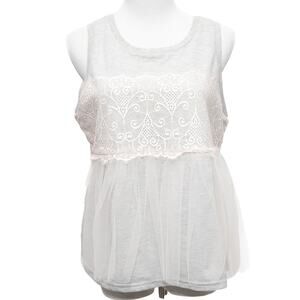 Anthropologie Romeo & Juliet Sleeveless Lace Tank Top Blouse Top Size Large